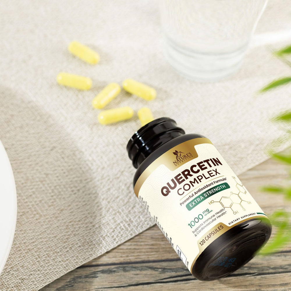 Nature's Nutrition Quercetin supplement scene for daily antioxidant routine