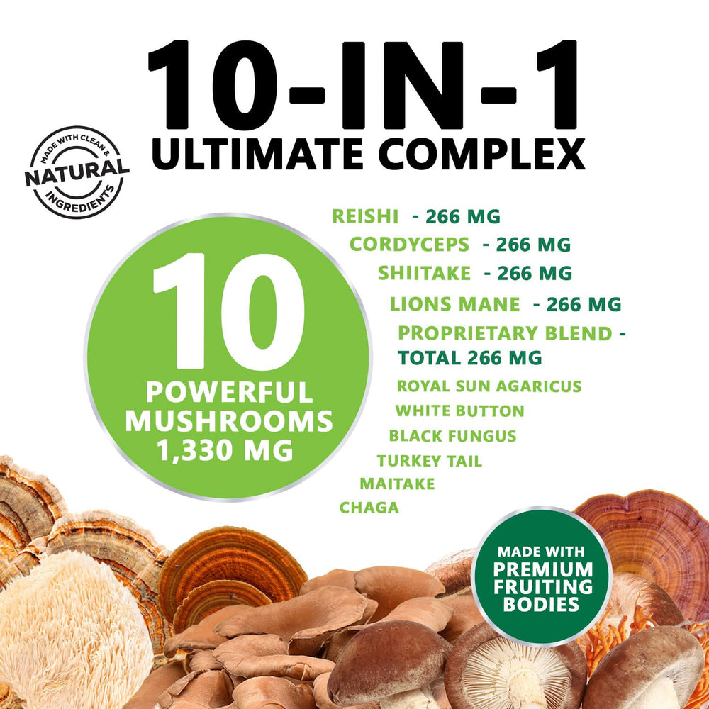 Nature's Nutrition Turkey Tail capsules for immune-friendly brain health