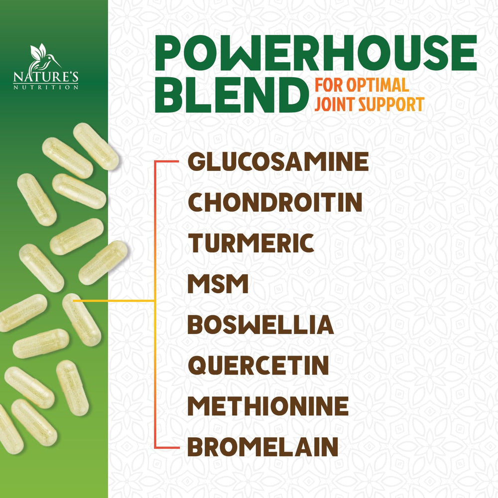 Nature's Nutrition turmeric boswellia blend label highlighting joint comfort support
