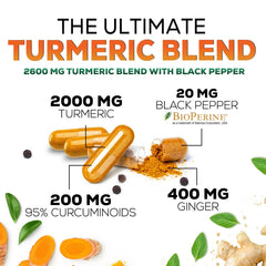 Nature's Nutrition Turmeric Curcumin capsules pack shot.