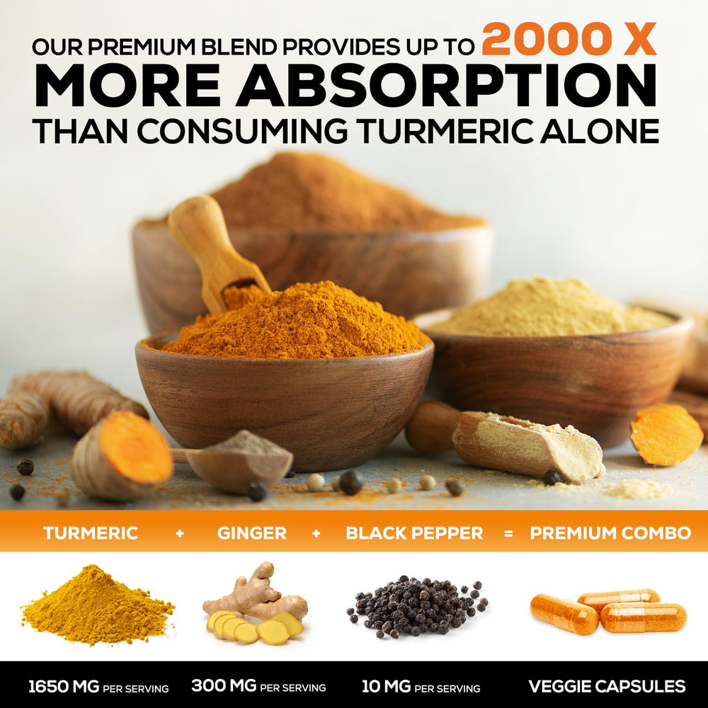 Nature's Nutrition turmeric root and ginger slices suggest organic, earthy flavor fusion