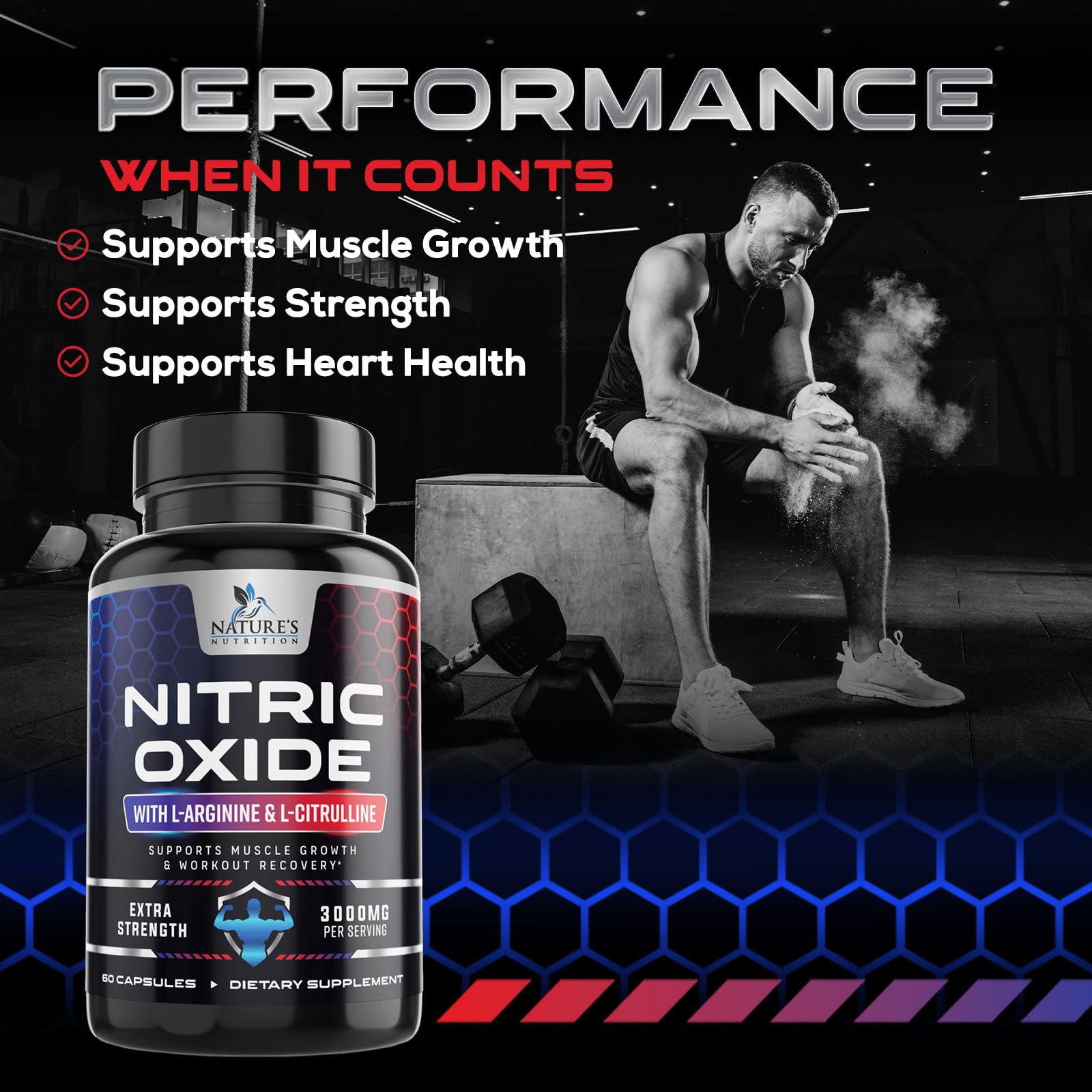 Nature's Nutrition capsules support post-workout recovery and muscle endurance.