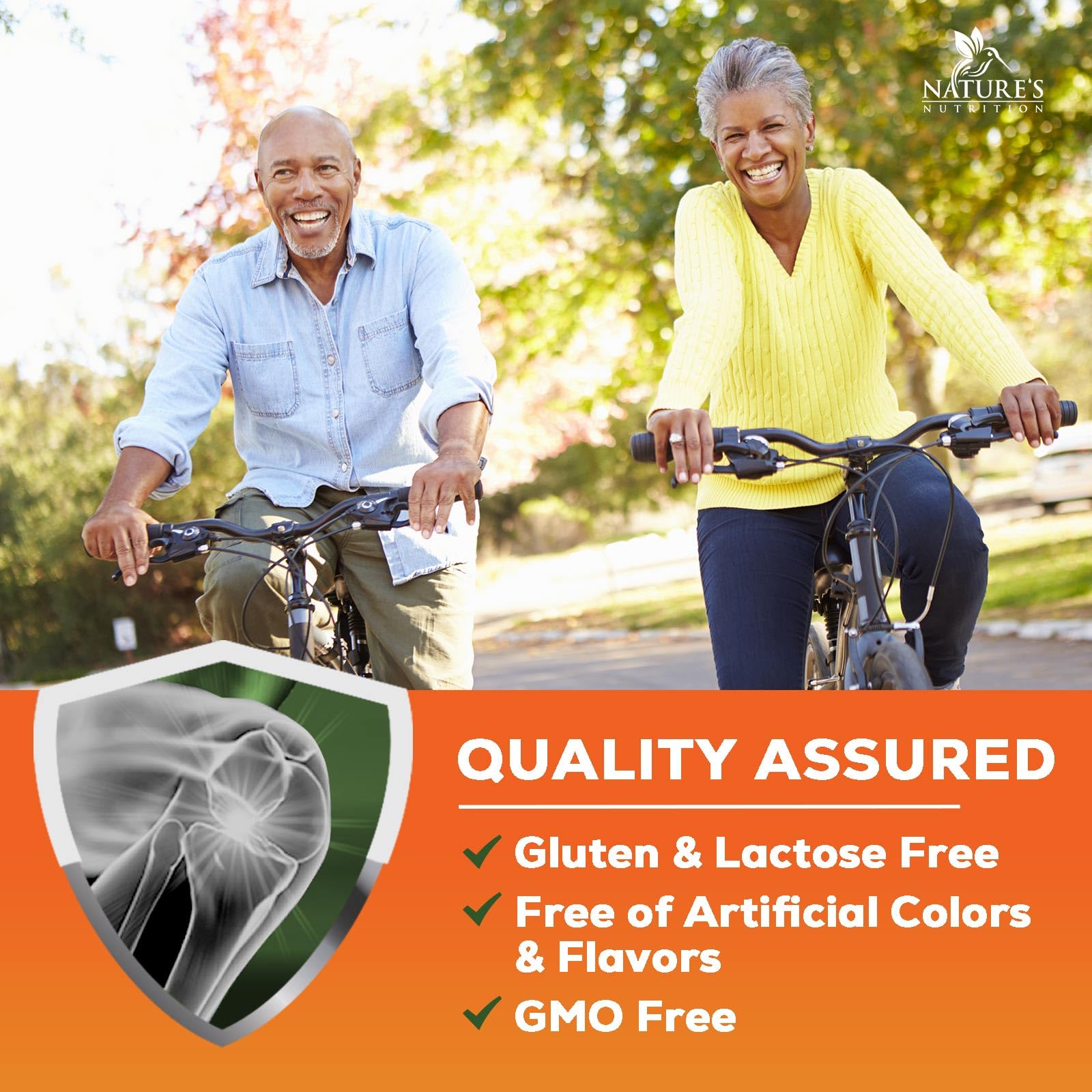 Nature's Nutrition USA bottled packaging emphasizes non-GMO vegan formula.