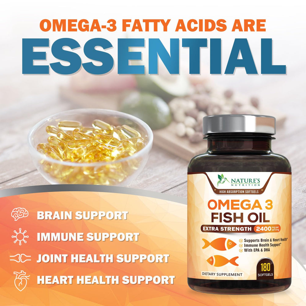 Nature's Nutrition omega-3 proudly bottled in the USA.