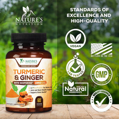 Vegan, non GMO Nature's Nutrition capsules in a sleek package.