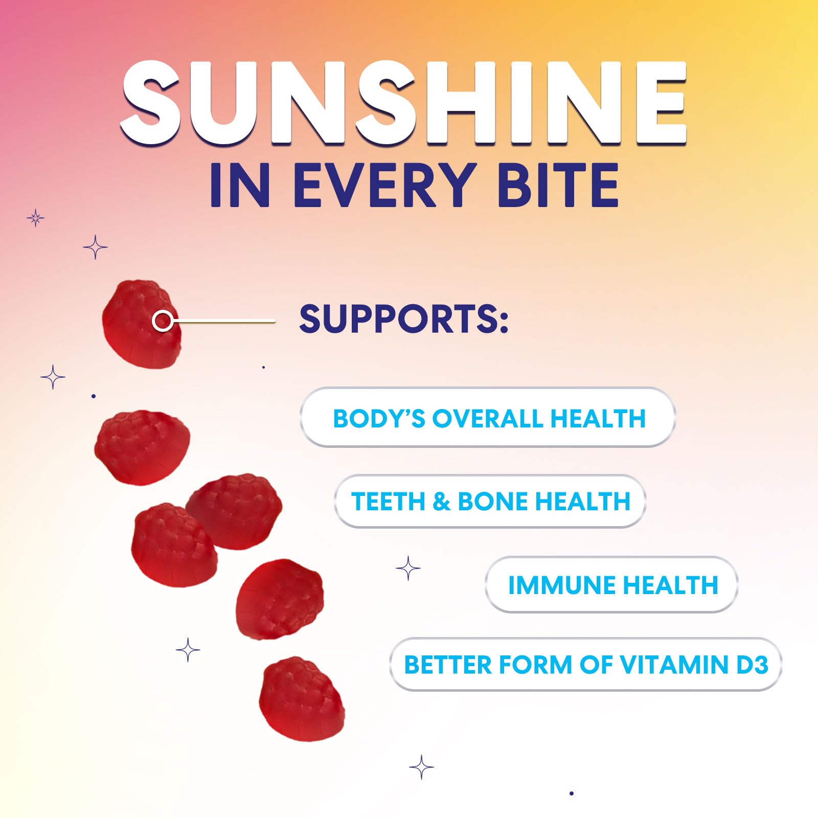 Nature's Nutrition Vitamin D3 Gummies on a breakfast table for daily use.