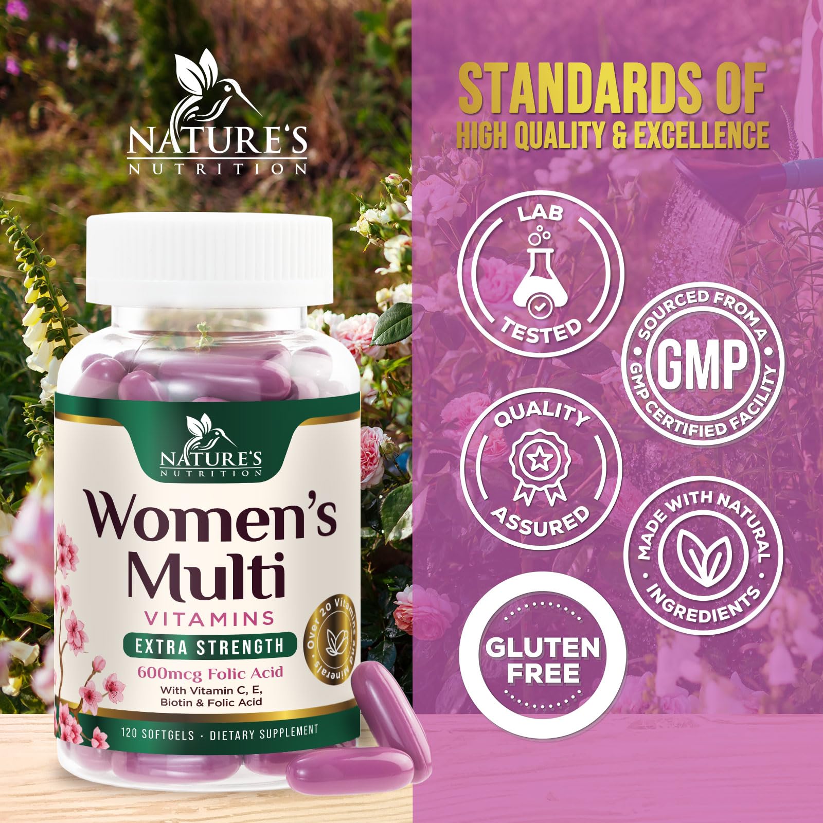 Daily-use foreground with bottle suggesting convenient daily routine for energy and immune support.