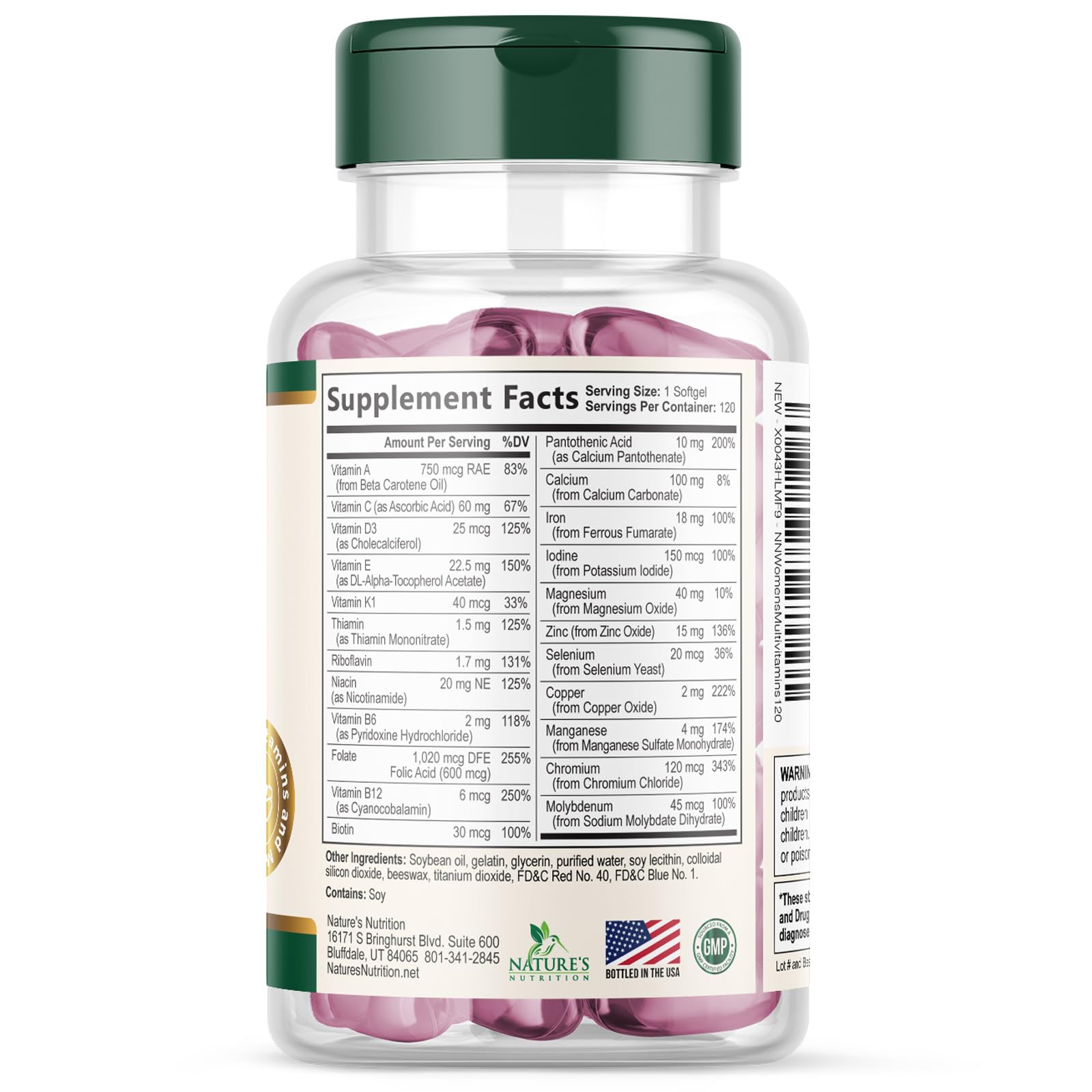 Nature's Nutrition woman's daily multivitamin used as part of a healthy routine.