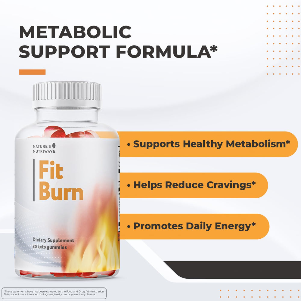 Nature’s NutriWave Fit Burn gummy featuring BHB salts for support during meals.
