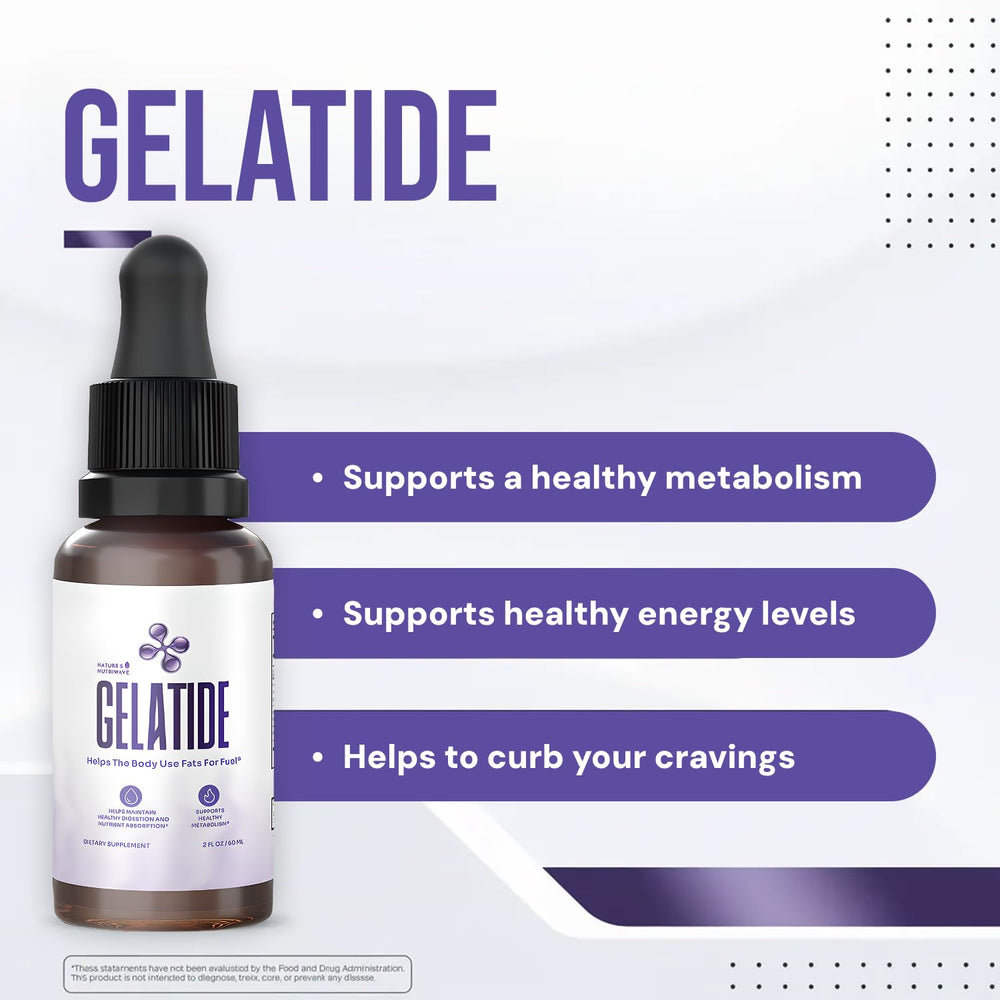 Gelatide dropper-dispense showing precise daily dosing for convenience.