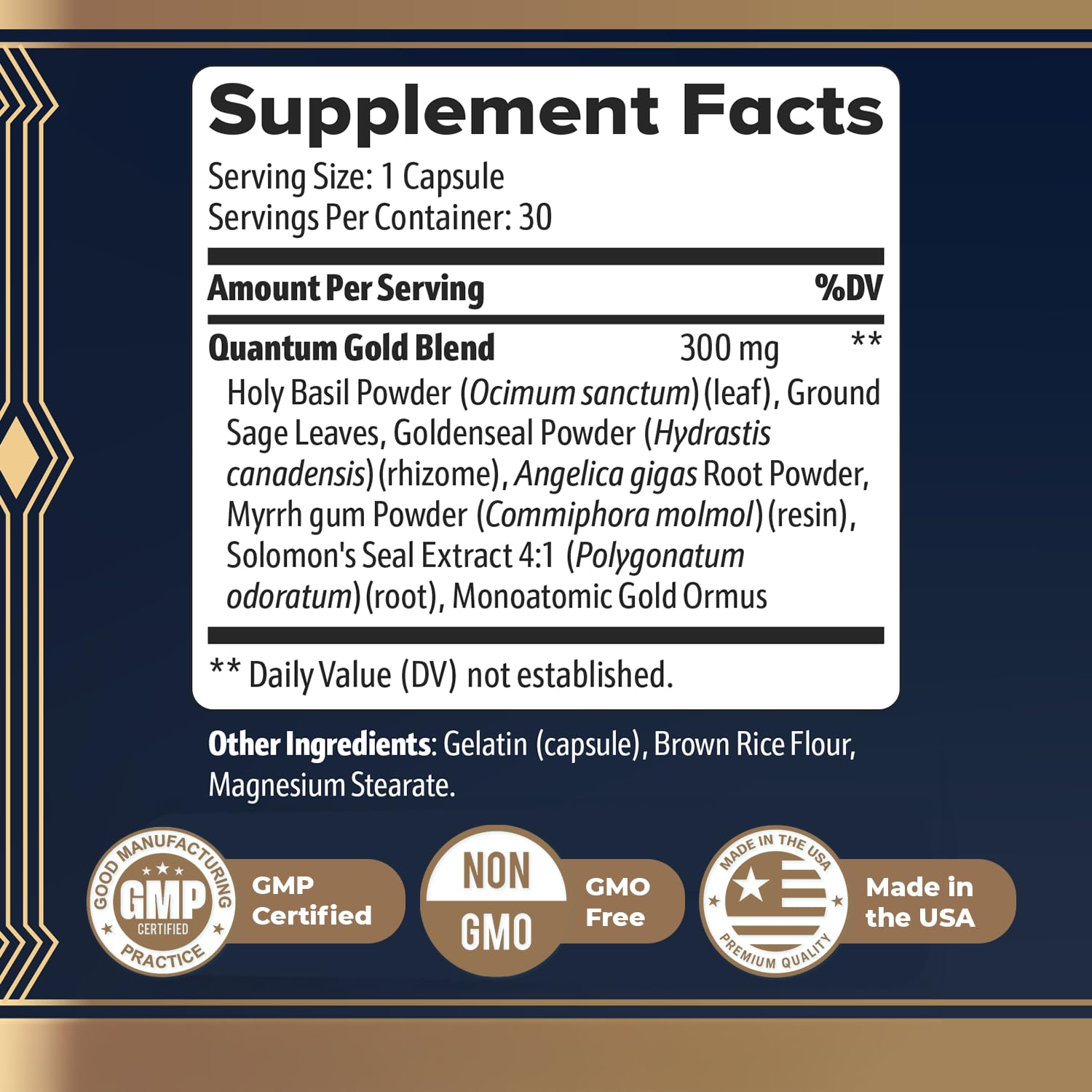 Nature’s NutriWave Gold Align ingredients on display highlighting natural blend