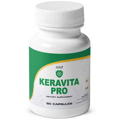 Nature’s NutriWave Keravita Pro bottle with capsules for healthy nails and hair