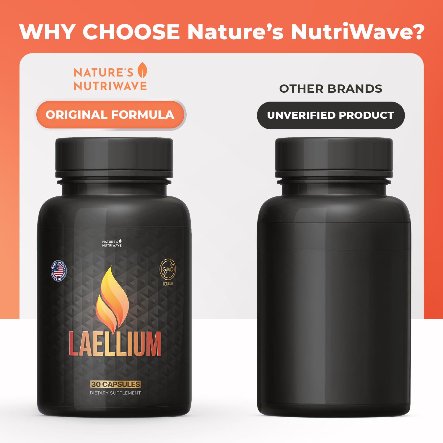 Nature's NutriWave Laellium packaging is USA-made, emphasizing quality and safety.