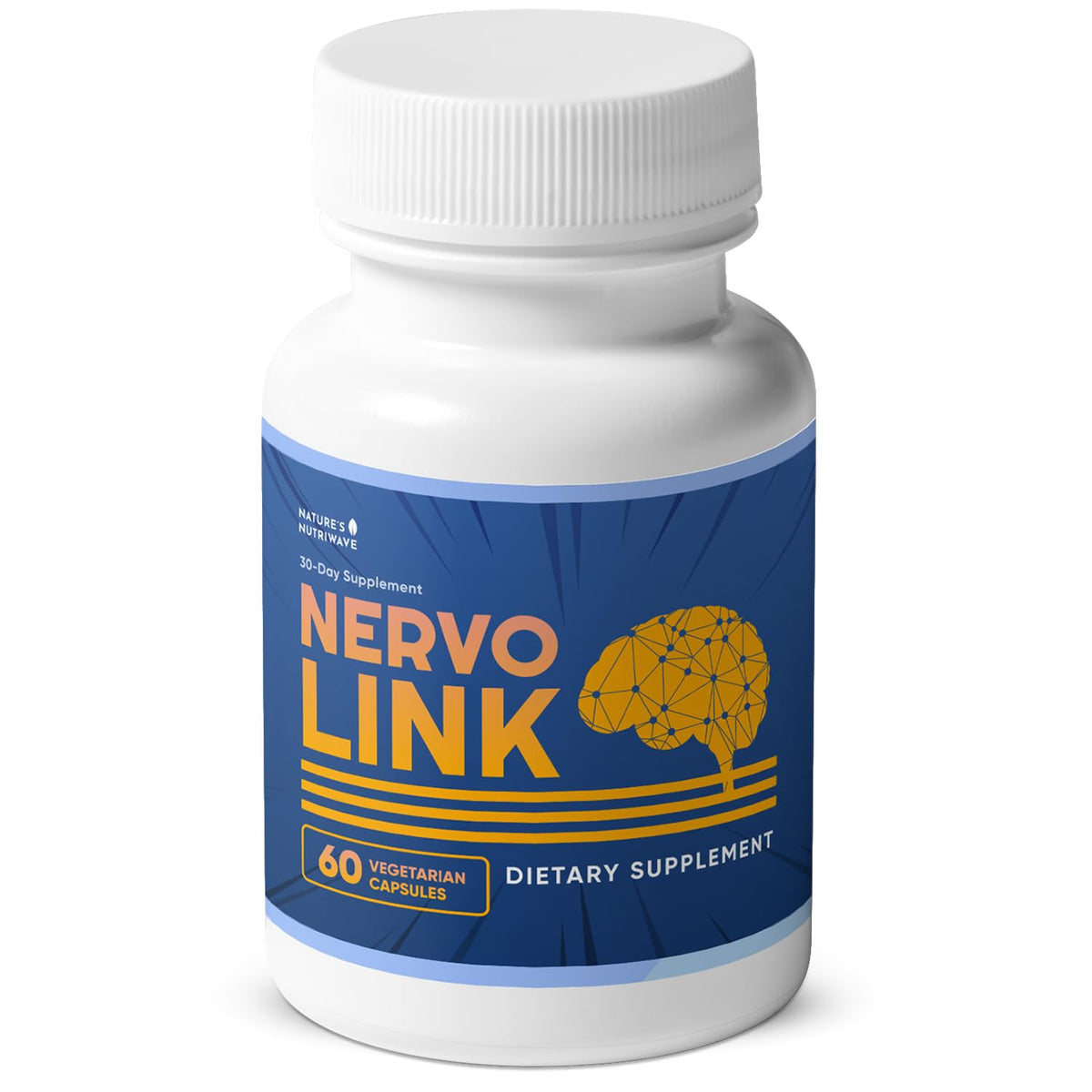 Nature’s NutriWave Nervolink bottle pour illustrating convenient daily energy support