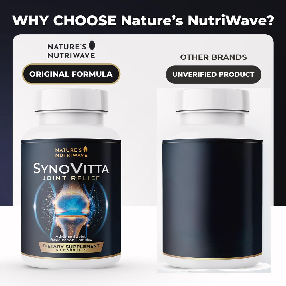 SynoVitta ingredient blend close-up, highlighting natural, non-GMO formulation.