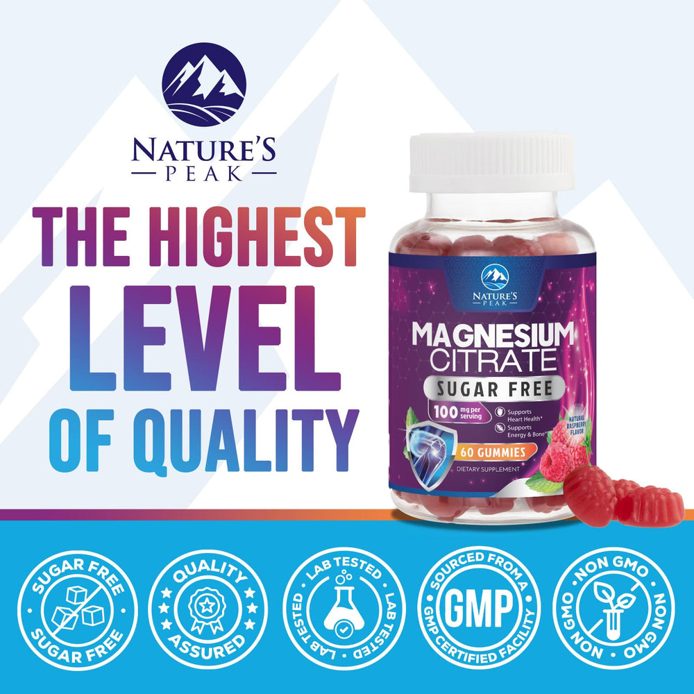 Nature's Peak gummies dispensed from a bottle for convenient dosing.