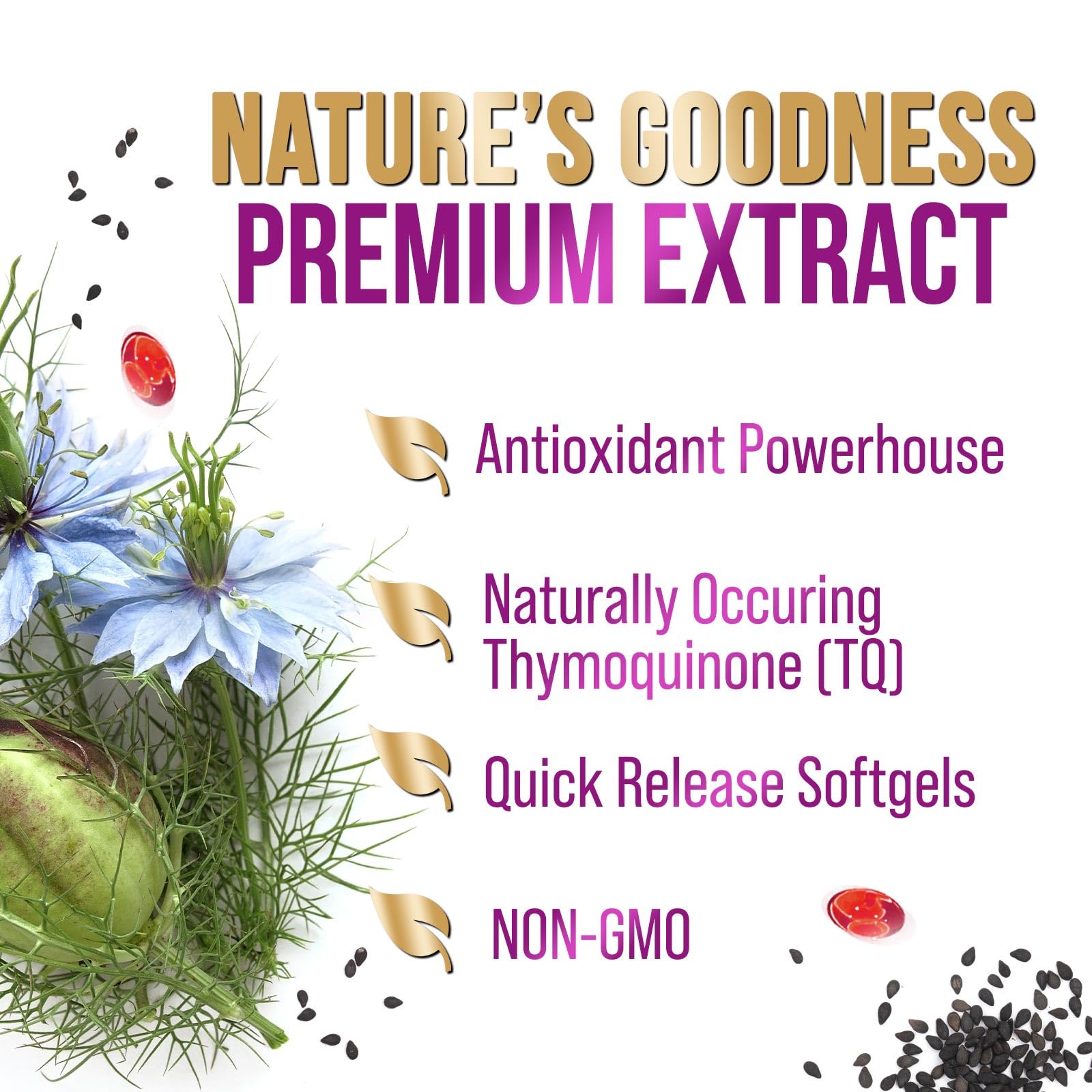 Nature's Peak label detail emphasizing ingredient sourcing.
