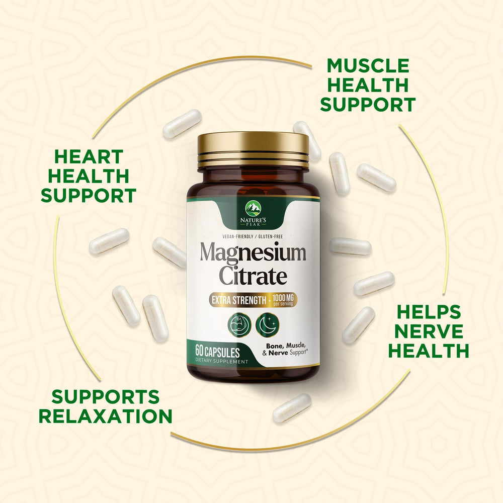 Nature's Peak Magnesium Citrate 1000mg quality seal signaling purity