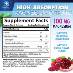 Nature's Peak raspberry gummies close-up for a tasty daily magnesium option