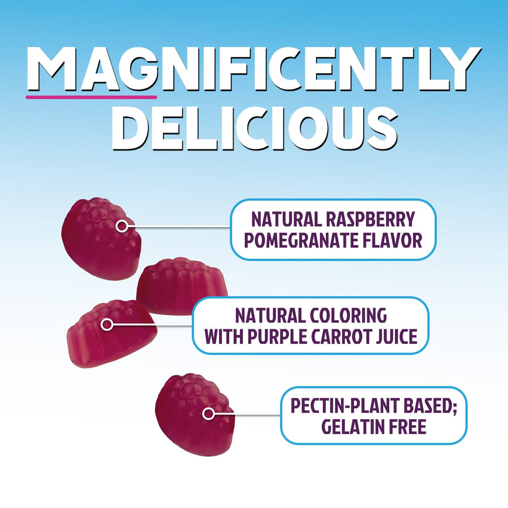 Nature's Peak serving size on bottle illustrating easy chewable format