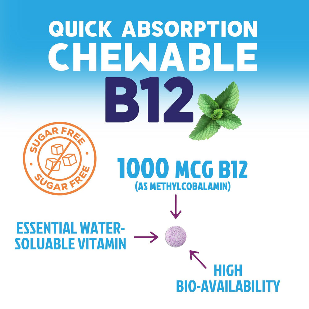 Nature's Peak sublingual B12 tablet dissolving quickly for absorption