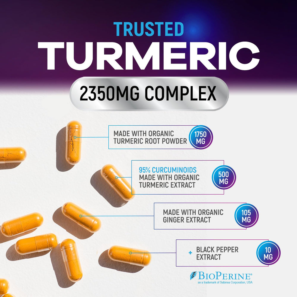 Nature's Peak turmeric bottle with spoon in a measuring scene