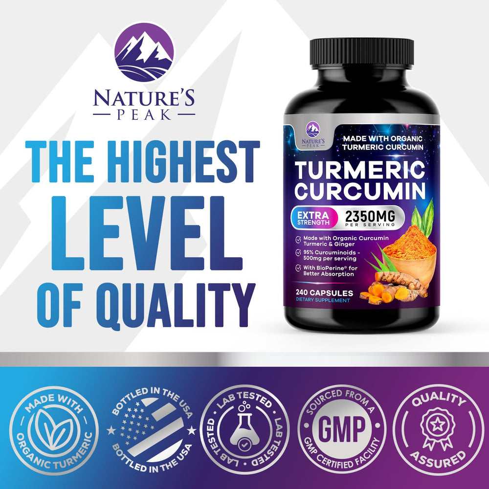 Nature's Peak organic ginger and turmeric ingredients visual