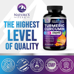 Nature's Peak organic ginger and turmeric ingredients visual
