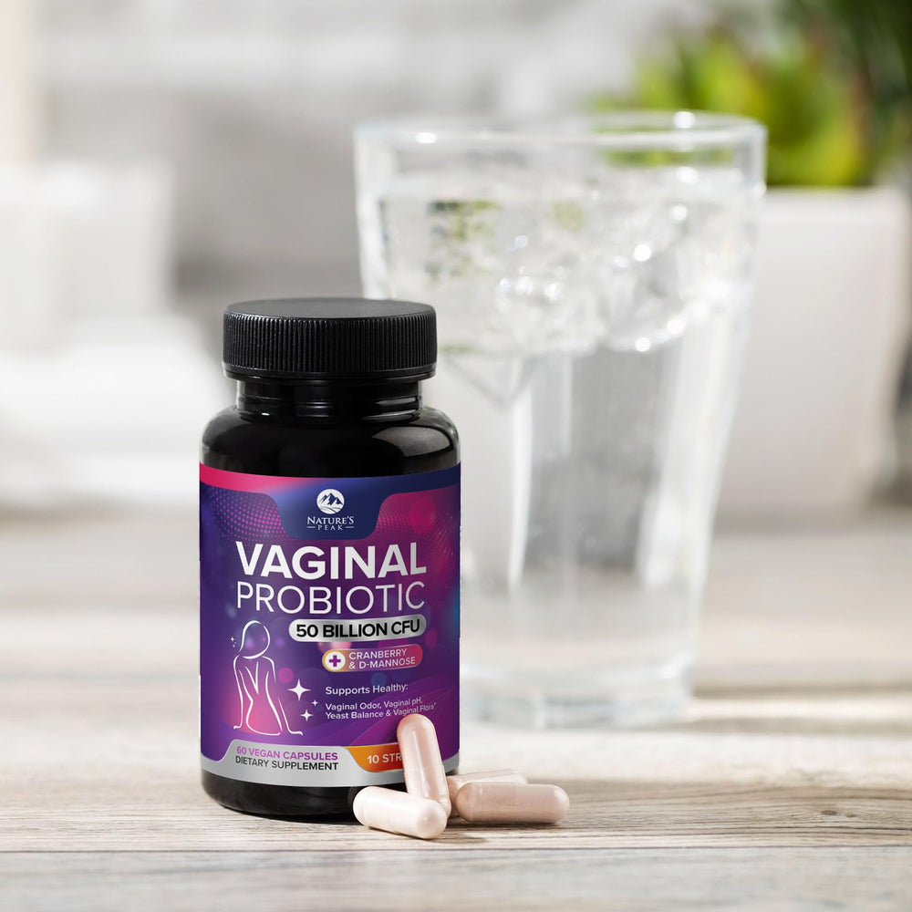 Packaging highlights cranberry and D-Mannose alongside probiotic formula