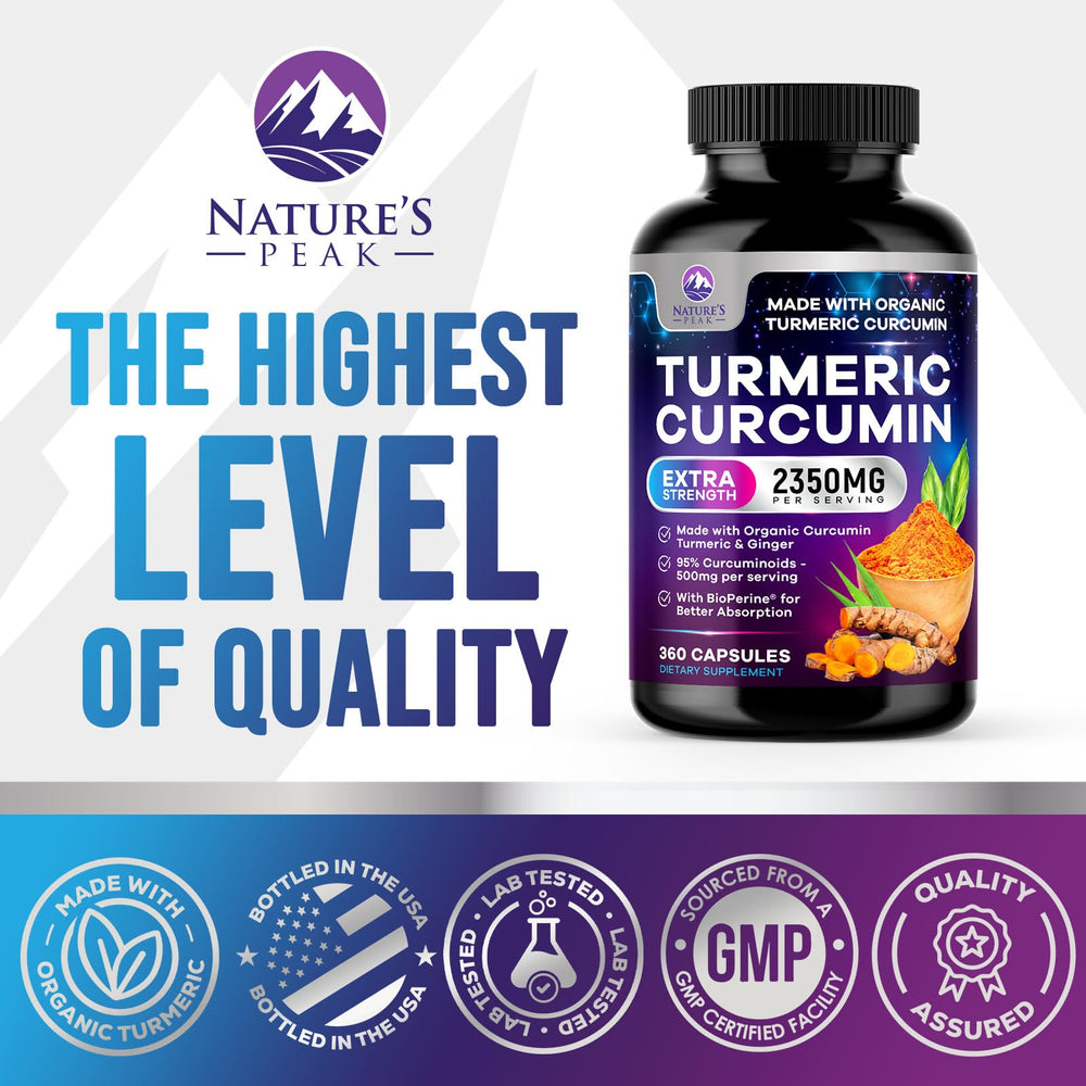 Vegan Nature's Peak capsules pictured in a clean, 360-count bottle.