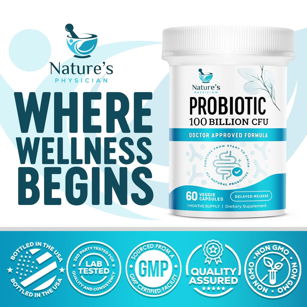 Nature's Physician Probiotics capsules closeup for easy daily intake