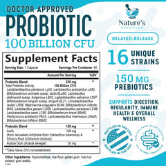Nature's Physician Probiotics label highlights 16 strains for broad digestive benefits