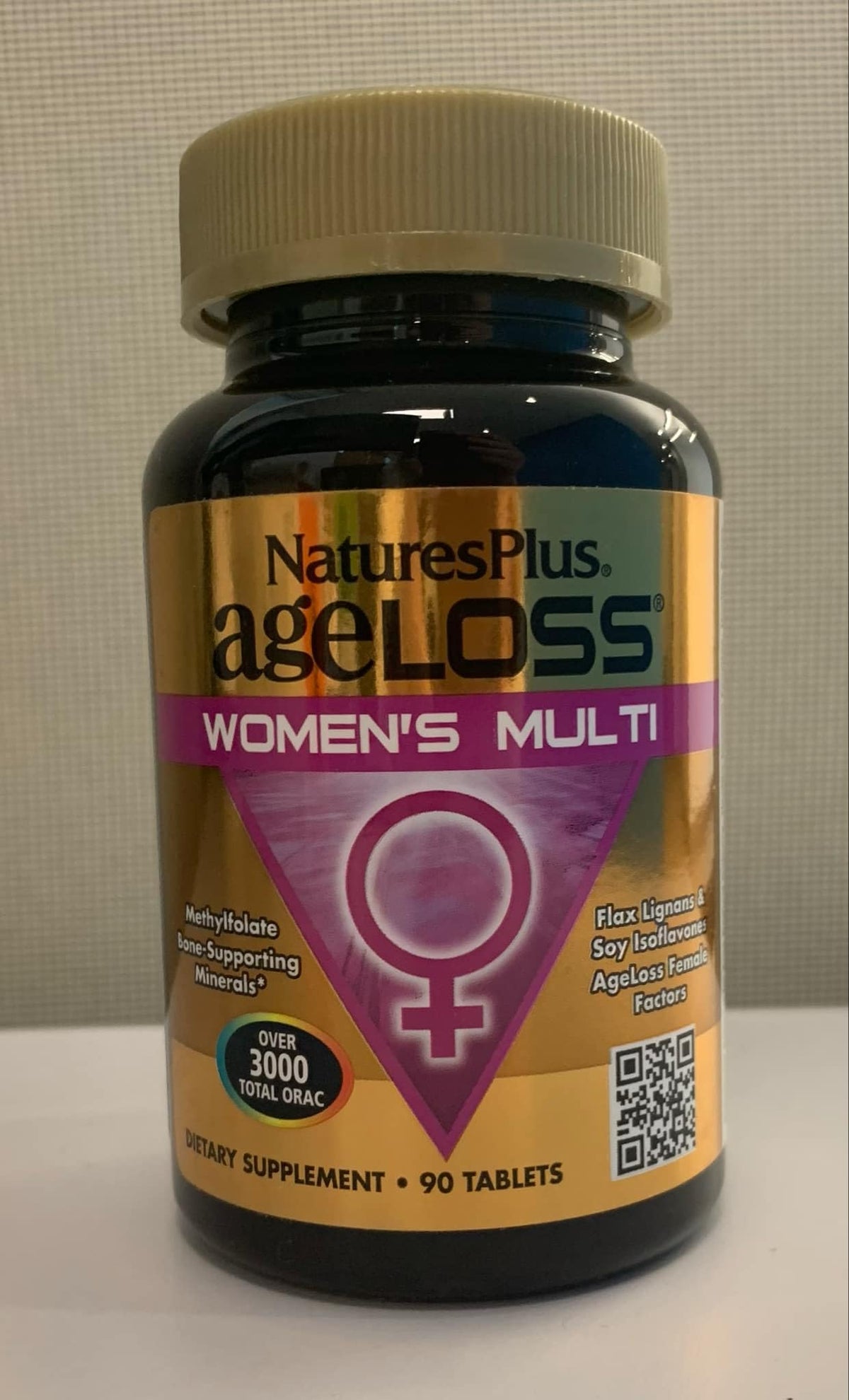 Nature's Plus AgeLoss Women's Multi bottle front showing packaging and branding for daily antioxidant support