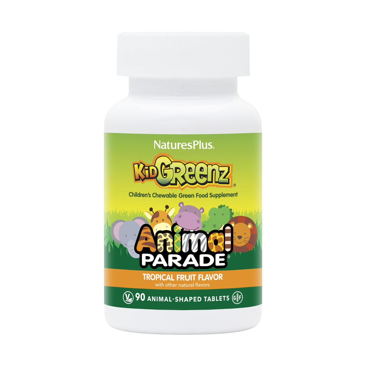 Nature's Plus Ape KidGreenz bottle for kids promoting easy daily greens.