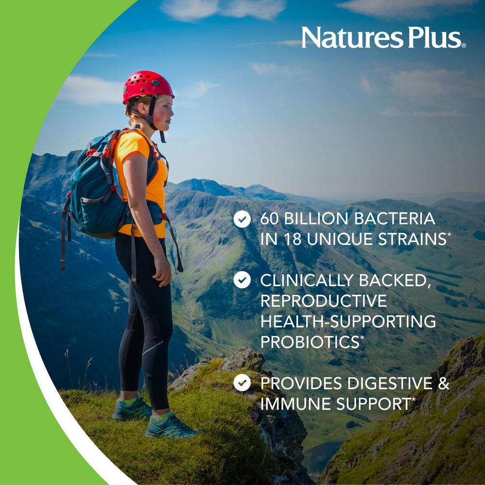 Close-up of capsules showing high potency probiotic for women.