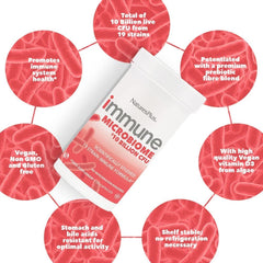 Nature's Plus Immune Probiotic capsules in hand for daily wellness