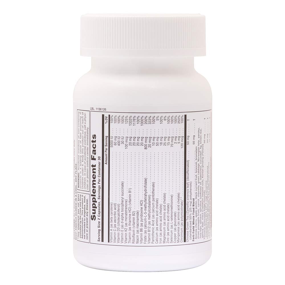 Nature's Plus Procreation Women bottle label close-up highlights a full-spectrum vitamin and mineral blend.