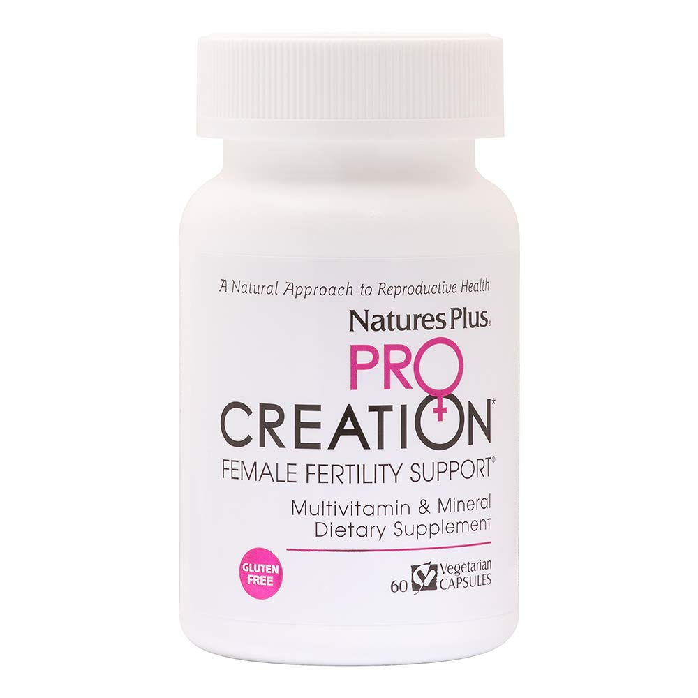 Nature's Plus Procreation Women bottle pour for easy daily fertility-supporting supplement.