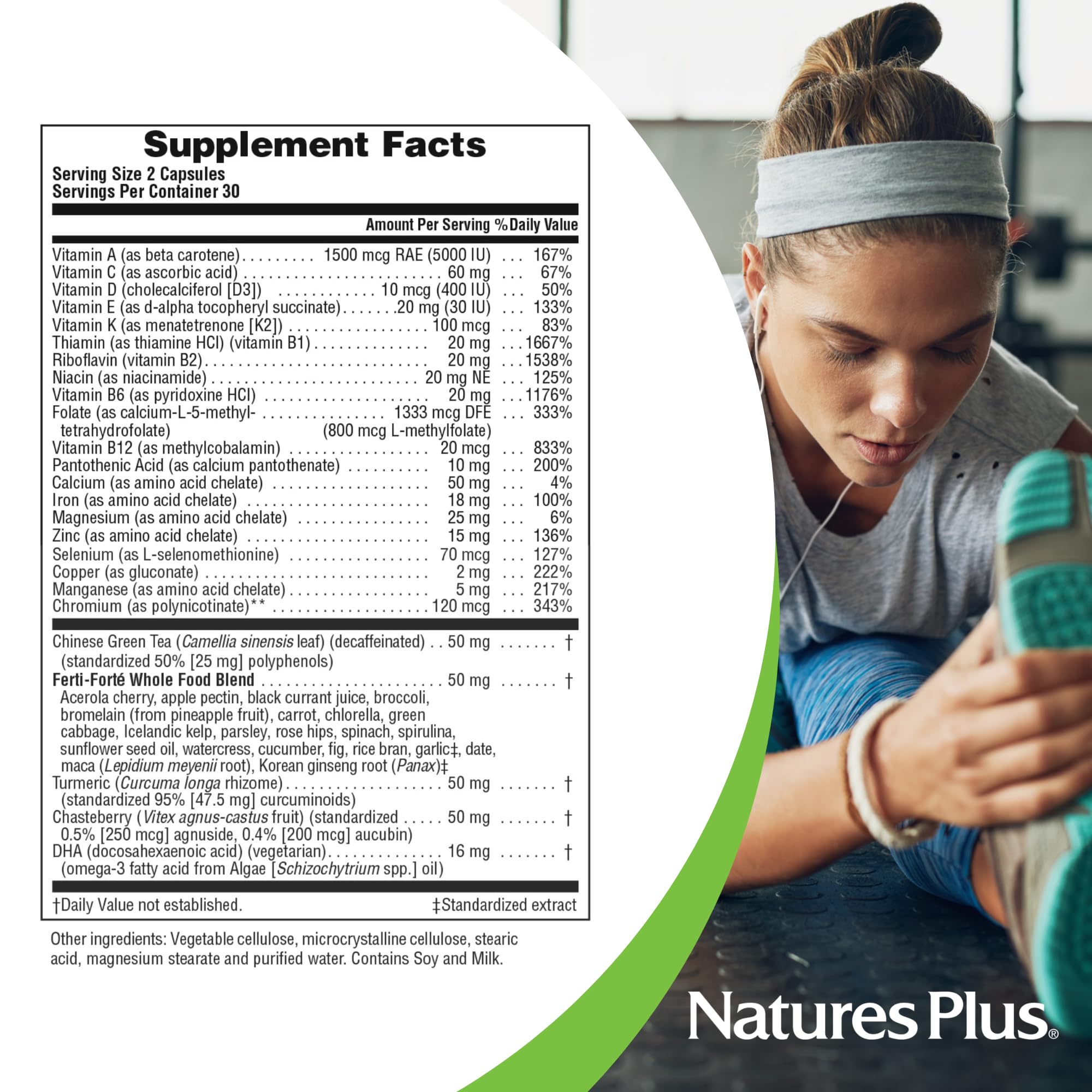 Nature's Plus Procreation Women whole-food blend image conveys acerola, maca, and greens.
