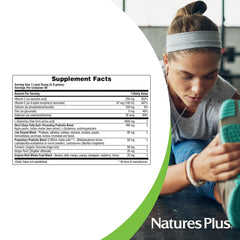 Nature's Plus ready-to-mix drink in a glass shows easy usage