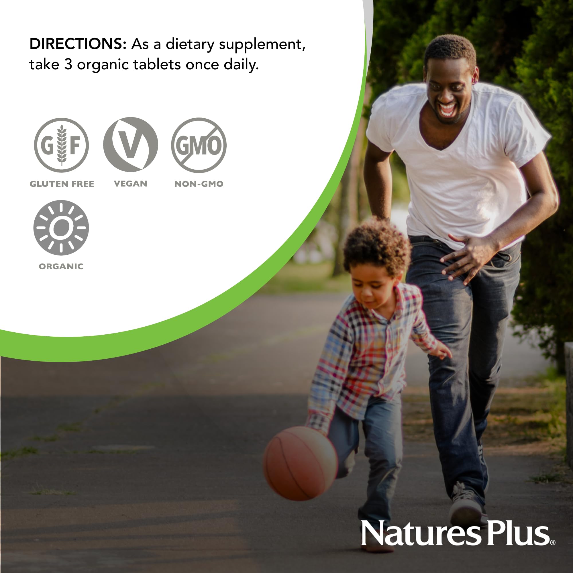 Store display featuring Nature's Plus Source of Life Garden multivitamin.