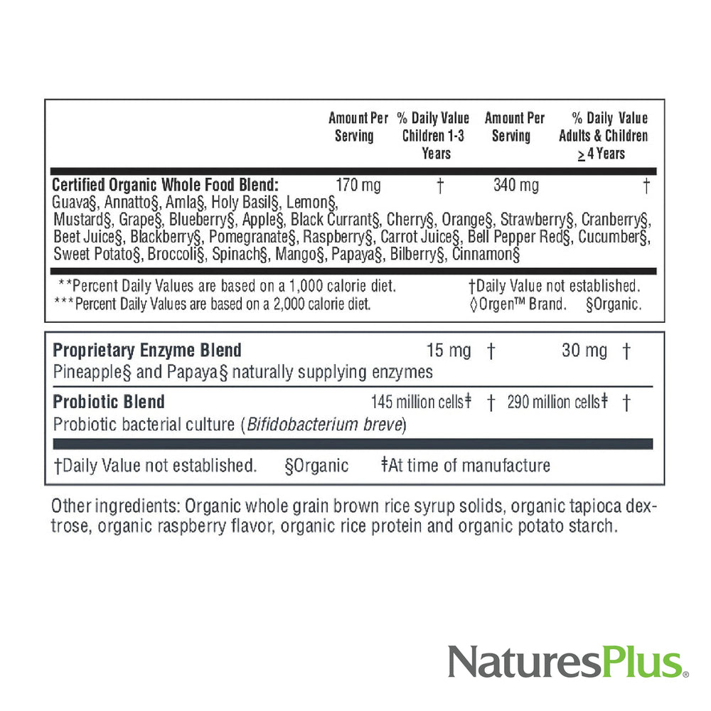 Whole-food blend in Nature's Plus Source of Life Garden multivitamin