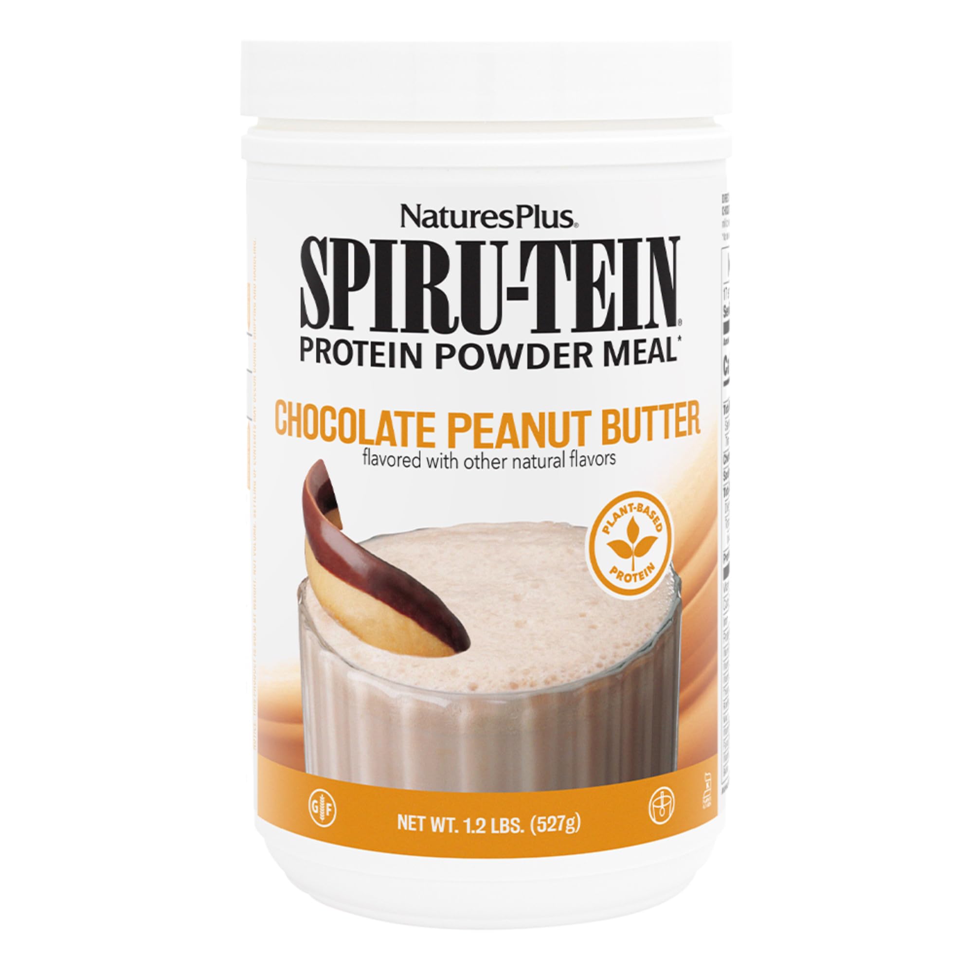 Nature's Plus SPIRU-TEIN chocolate peanut butter can, protein powerhouse for quick boosts