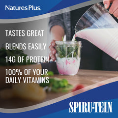 Strawberry SPIRU-TEIN scoop delivering creamy, satisfying shake