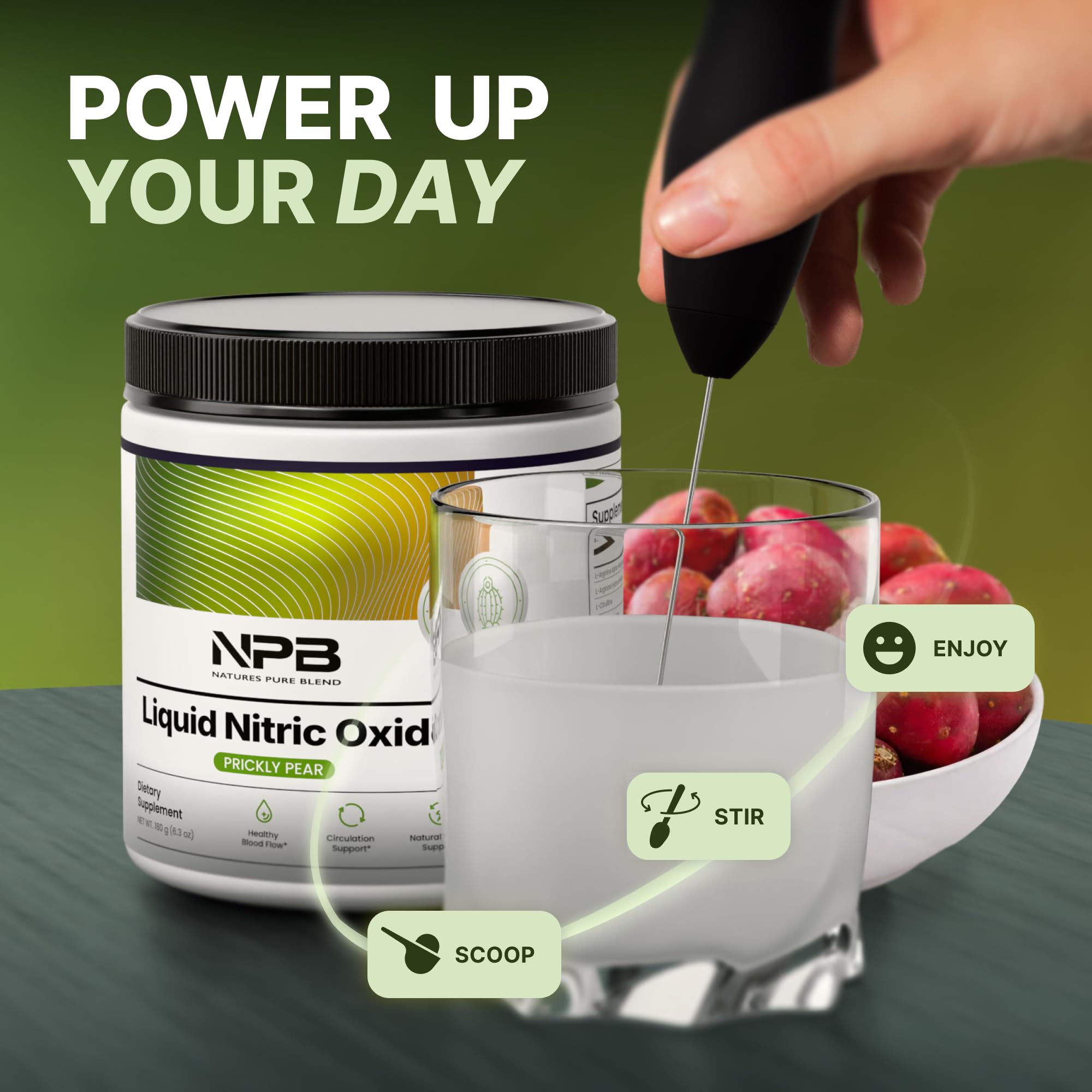 Nature's Pure Blend bottle label closeup highlighting clean formula.