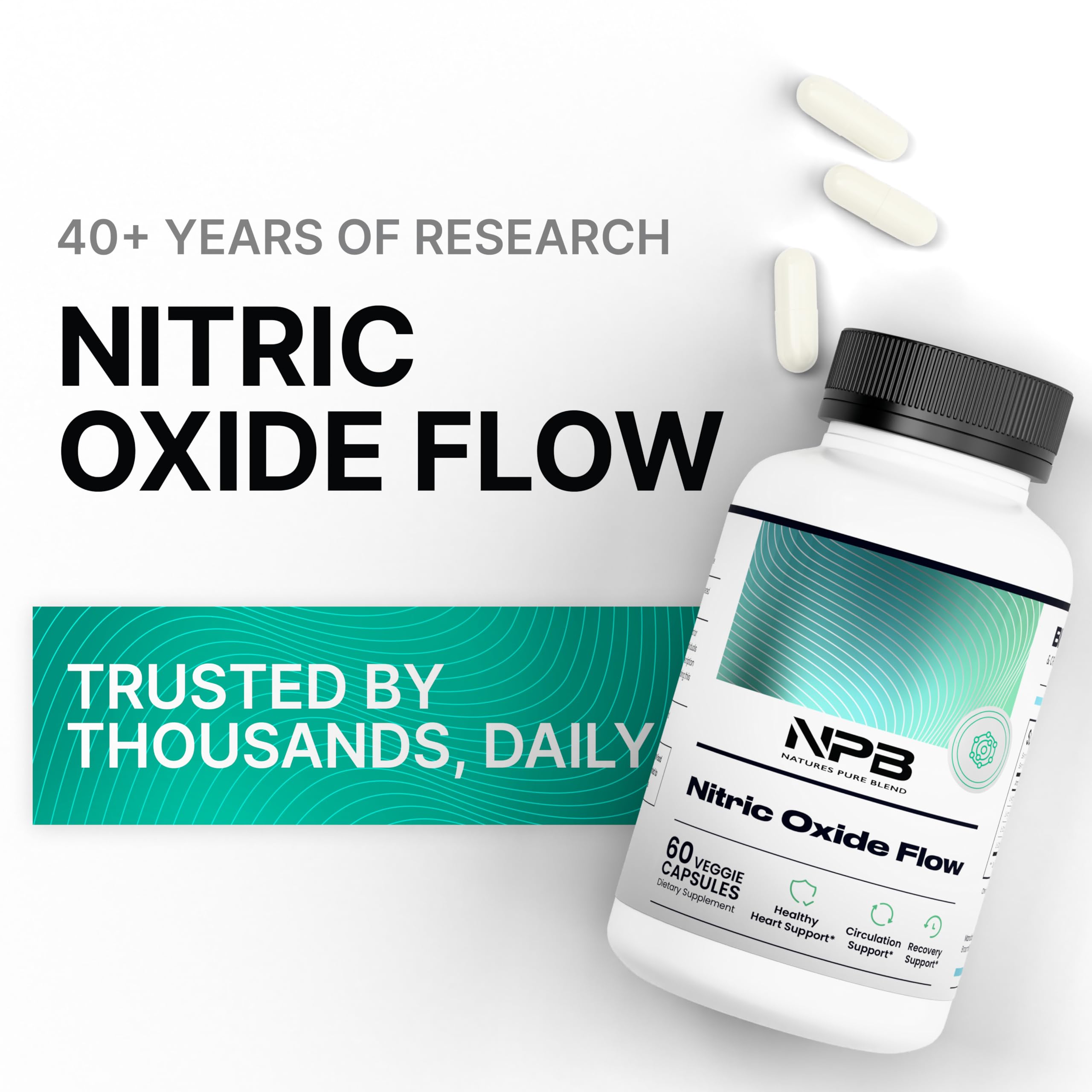 Nature's Pure Blend circulation graphic emphasizing vascular health