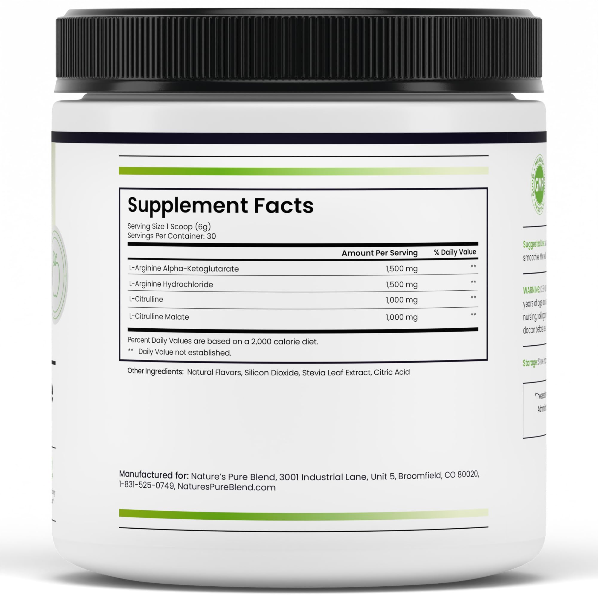 Nature's Pure Blend label close-up highlighting 5000 mg dosage