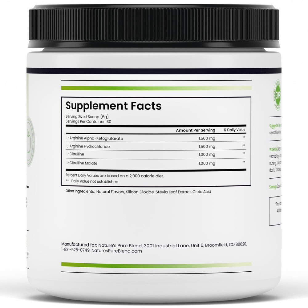 Nature's Pure Blend label close-up highlighting 5000 mg dosage