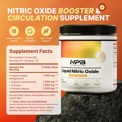 Nature's Pure Blend Mango Pineapple flavor powder beside bottle for tropical taste.