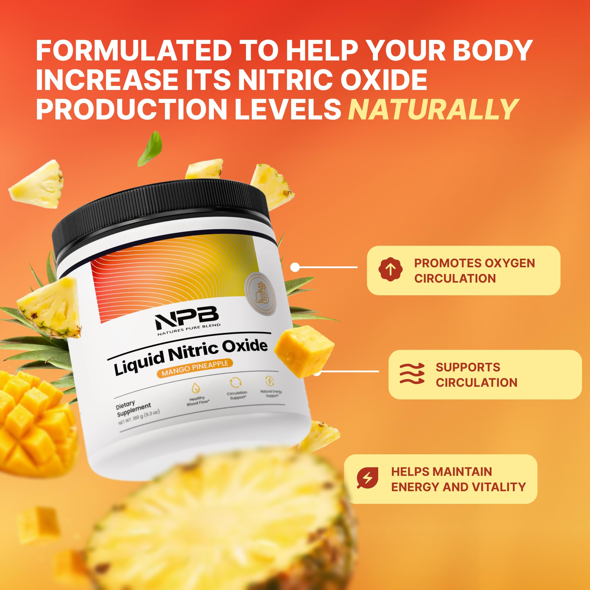 Nature's Pure Blend powder scoop in jar ready for mixing.
